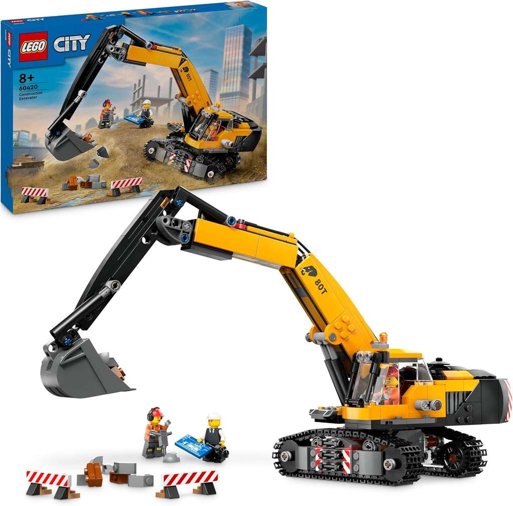 LEGO City Yellow Construction Excavator Toy Digger 60420