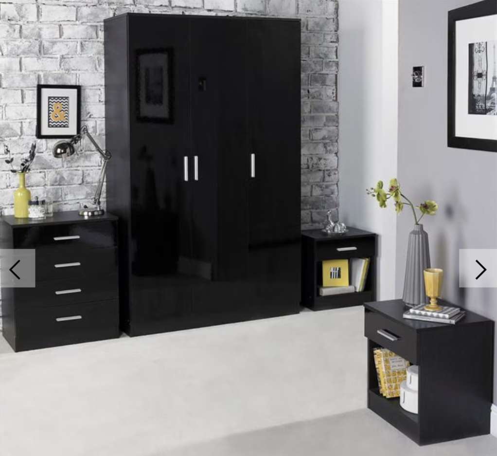 Homelife Carleton 4 Piece Gloss Bedroom Set