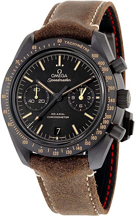 Omega Speedmaster Moonlight Watch Coaxial Black Dial Chronograph Automatic Men's Watch 311924451006, Black//White, Chronograph